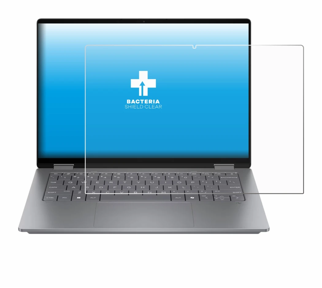 Image of the device HP OmniBook X Flip 14 with a wide variety of screen protectors.