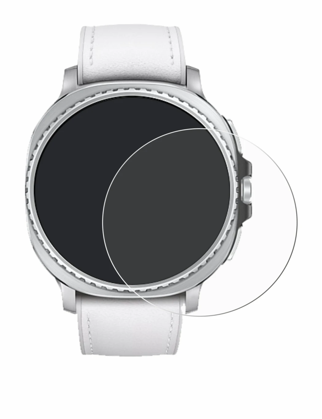 Image of the device Samsung Galaxy Watch 8 Classic (46 mm) with a wide variety of screen protectors.