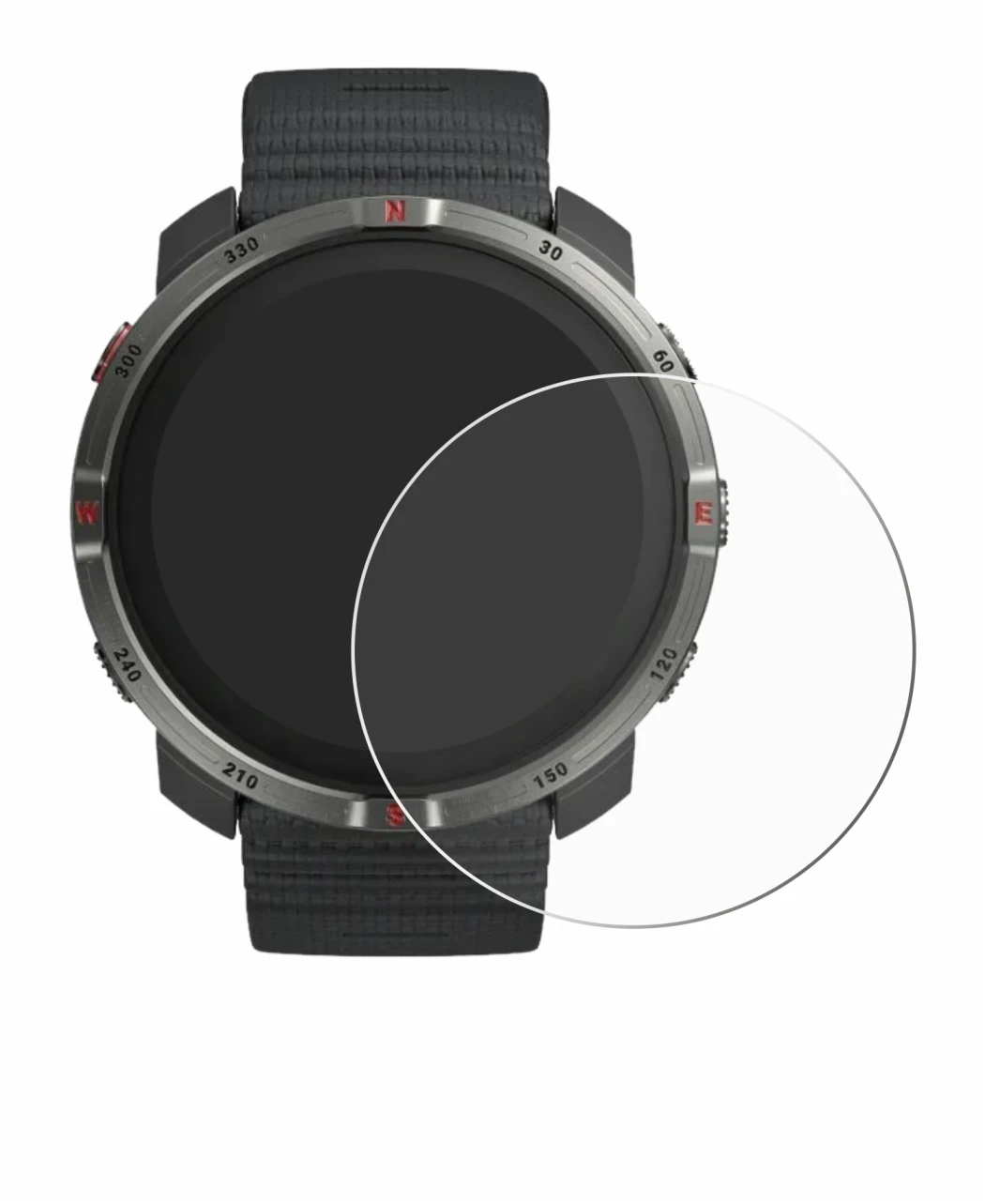 Image of the device Polar Grit X2 with a wide variety of screen protectors.