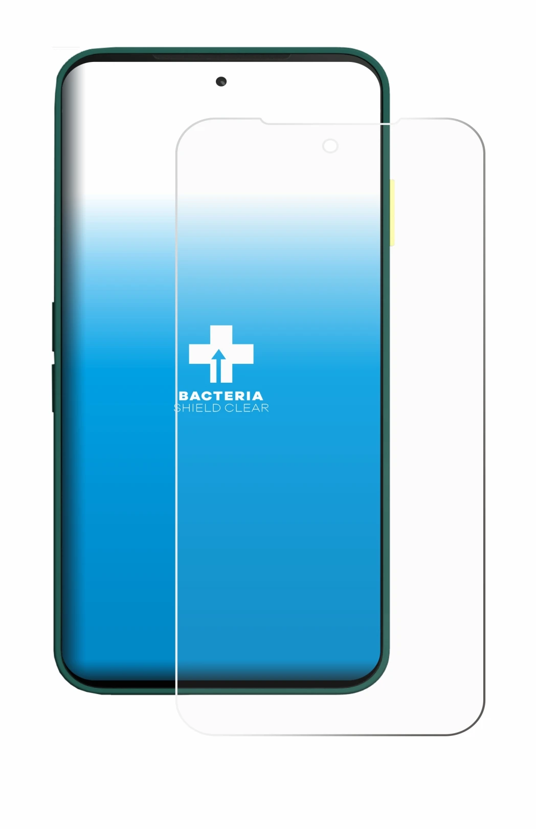 Image of the device Fairphone 6 with a wide variety of screen protectors.