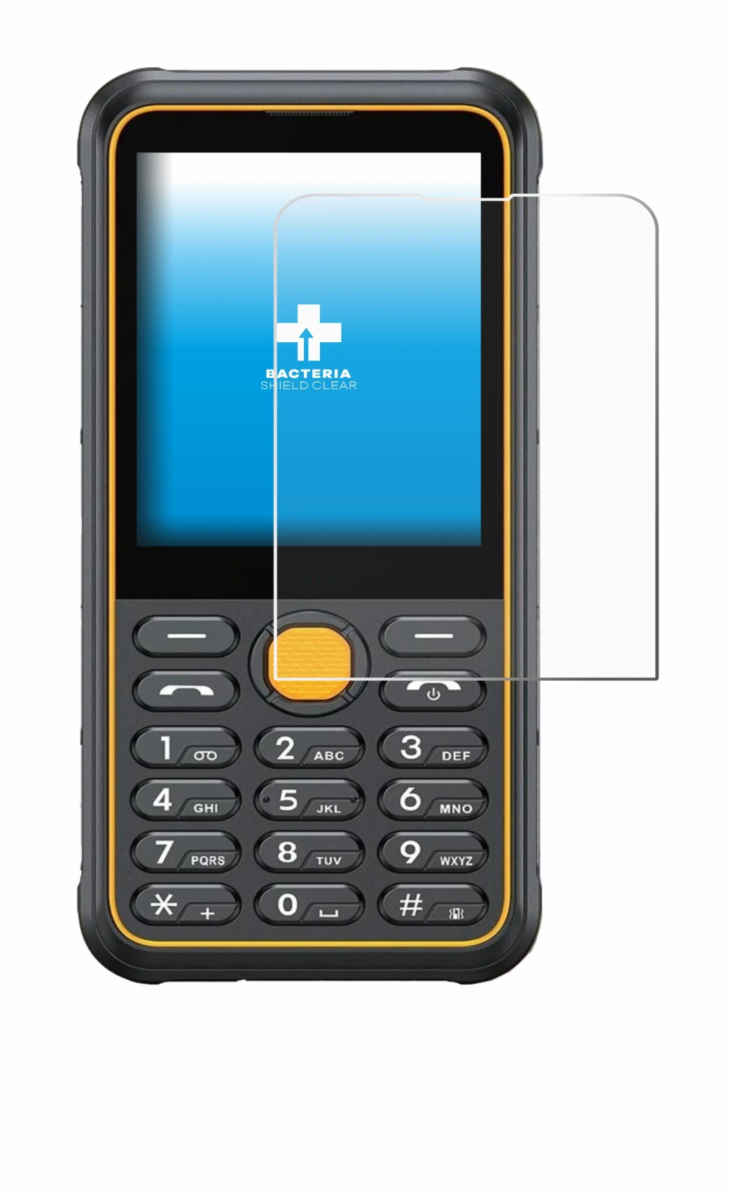 Image of the device Ulefone Armor Mini 4 with a wide variety of screen protectors.