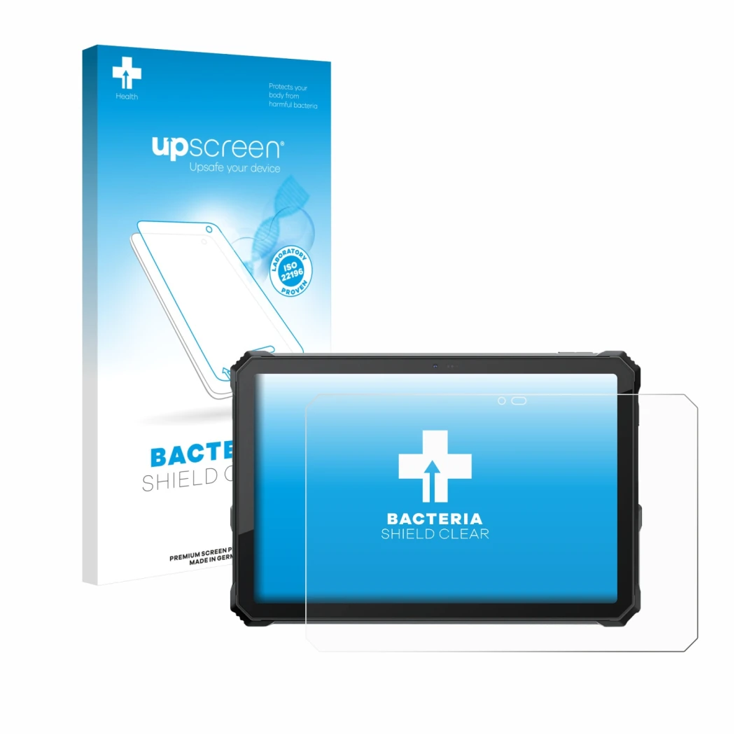 Front side of a product packaging with the brand logo upscreen. Next to it is the device Blackview Active 12 Pro shown with th