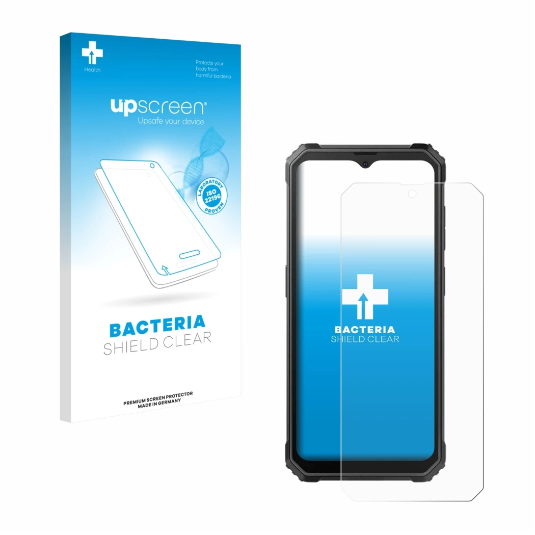 Front side of a product packaging with the brand logo upscreen. Next to it is the device Blackview BV4800 shown with the corre