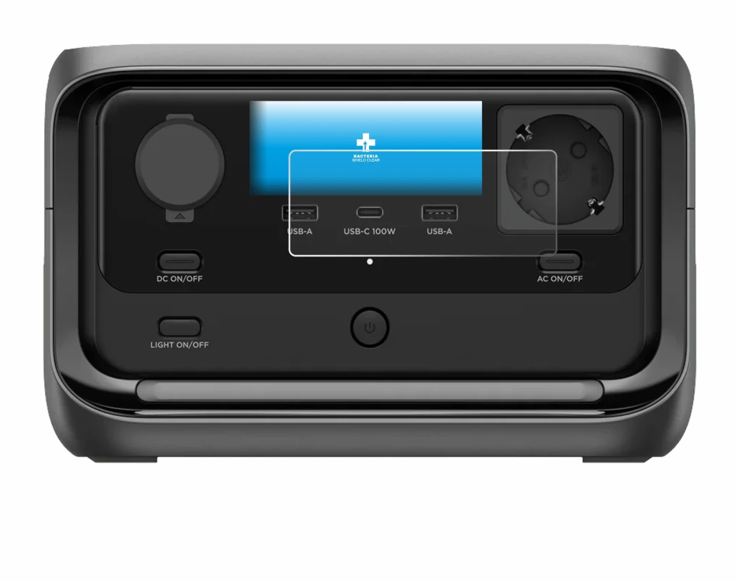 Image of the device EcoFlow River 3 Plus with a wide variety of screen protectors.