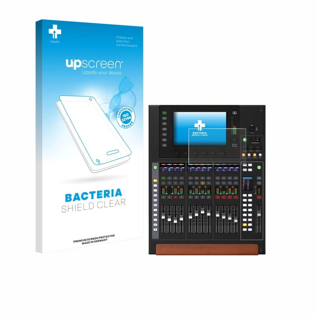 Front side of a product packaging with the brand logo upscreen. Next to it is the device Behringer Wing Compact shown with the