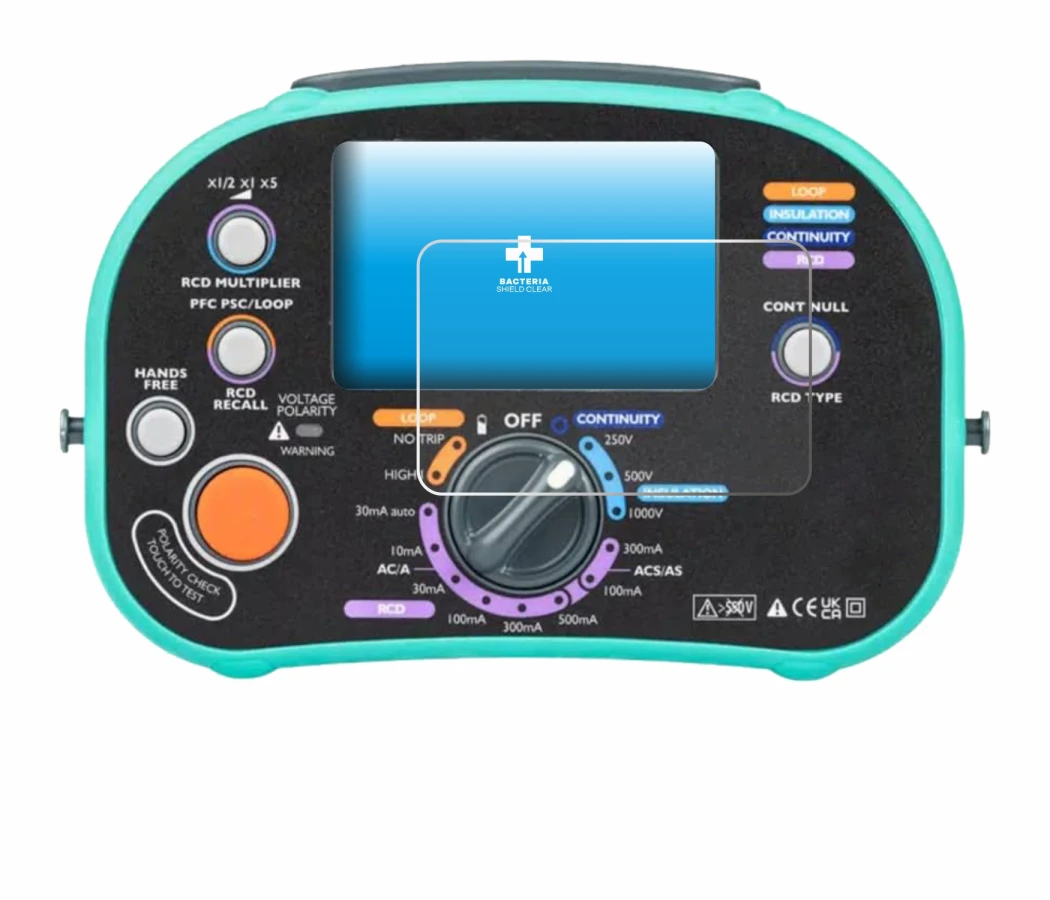 Image of the device Kewtech KT63DL with a wide variety of screen protectors.
