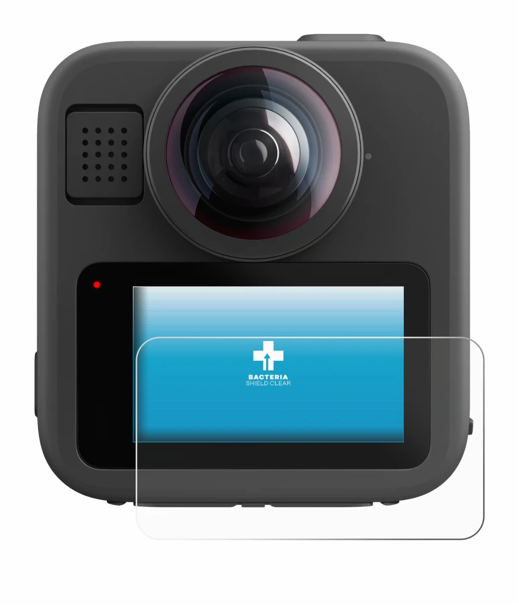 Image of the device GoPro Max 2 with a wide variety of screen protectors.