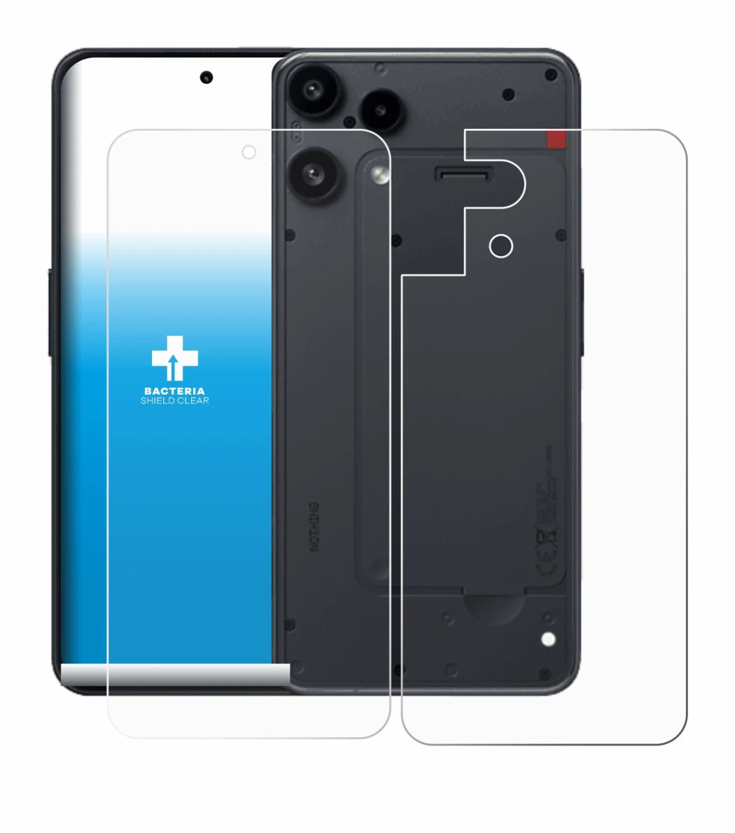 Image of the device Nothing Phone (3a) Lite (Front+Back) with a wide variety of screen protectors.