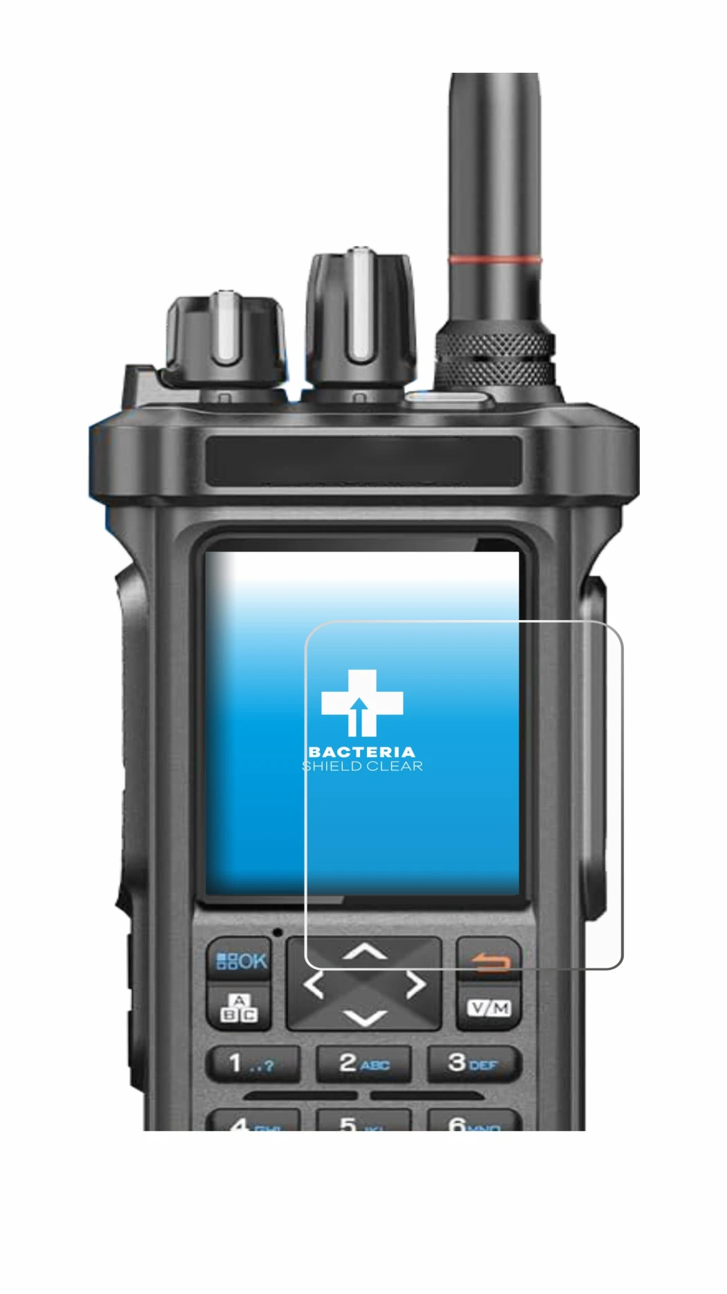 Image of the device Radtel RT-950 Pro with a wide variety of screen protectors.