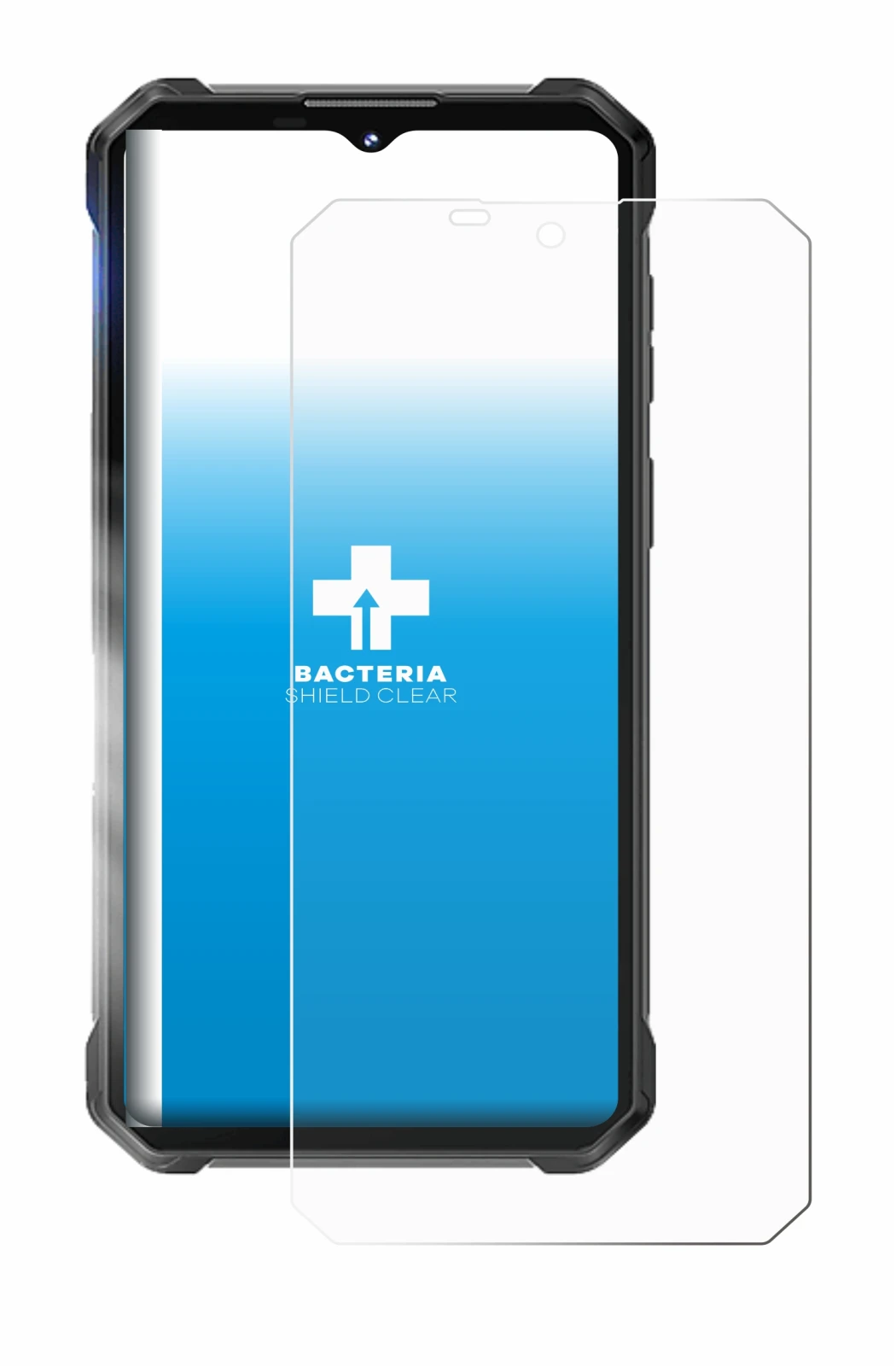 Image of the device Oukitel WP53 Pro with a wide variety of screen protectors.