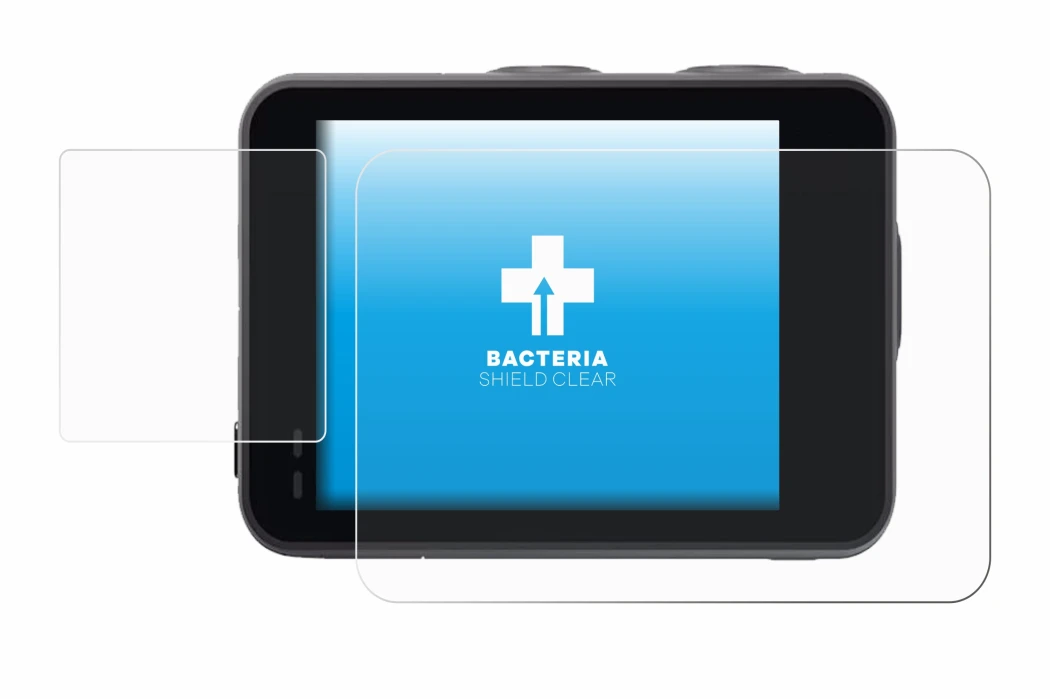 Image of the device Akaso Brave 7 with a wide variety of screen protectors.