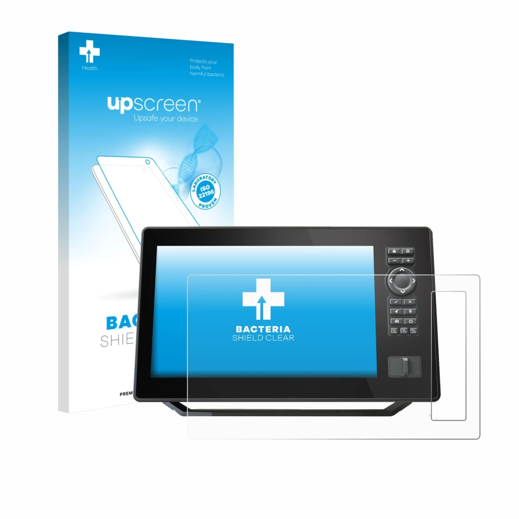 Front side of a product packaging with the brand logo upscreen. Next to it is the device Humminbird Xplore 9 shown with the co