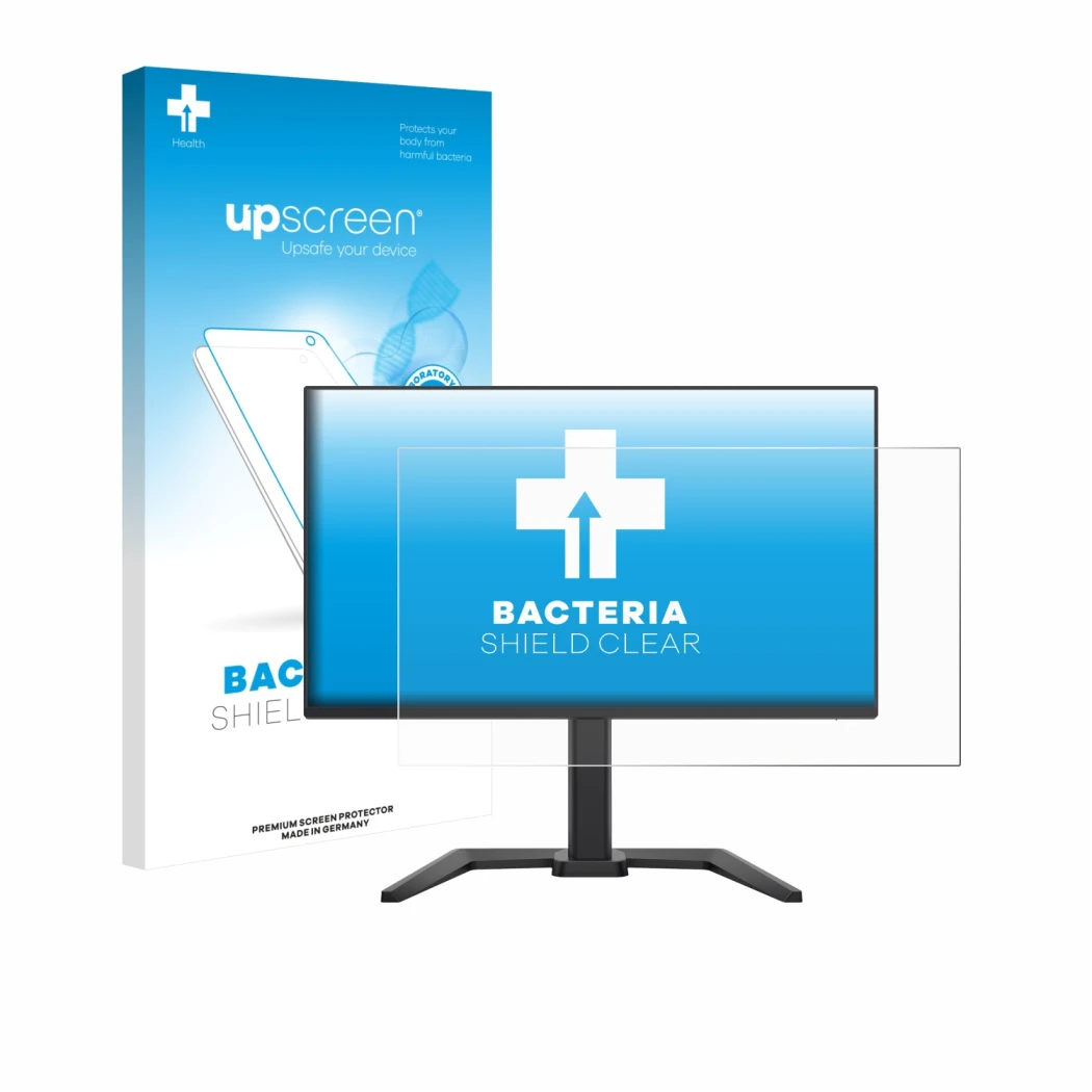 Front side of a product packaging with the brand logo upscreen. Next to it is the device Iiyama G-Master GB2591HSU-B1 shown wi