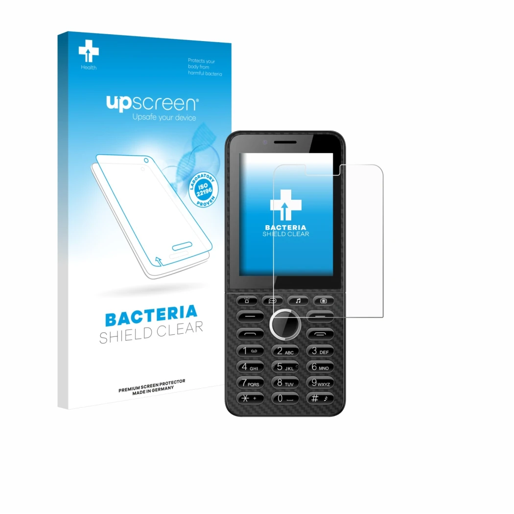 Front side of a product packaging with the brand logo upscreen. Next to it is the device Energizer E288S shown with the corres