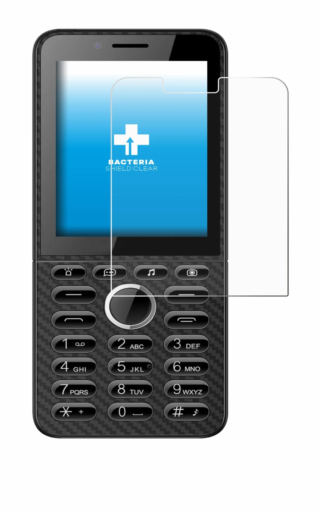 Image of the device Energizer E288S with a wide variety of screen protectors.