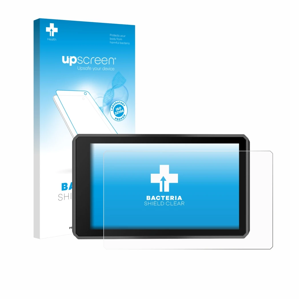 Front side of a product packaging with the brand logo upscreen. Next to it is the device Garmin zumo XT3 4.7