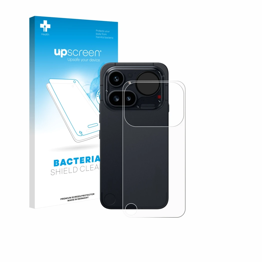Front side of a product packaging with the brand logo upscreen. Next to it is the device Nothing Phone (4a) Pro (Back) shown w