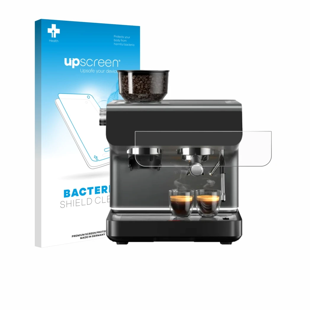 Front side of a product packaging with the brand logo upscreen. Next to it is the device WMF Espresso Pro shown with the corre