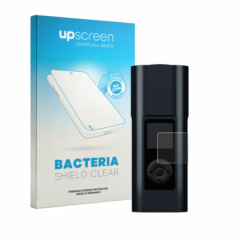 Front side of a product packaging with the brand logo upscreen. Next to it is the device Arizer Solo 3 V2 shown with the corre