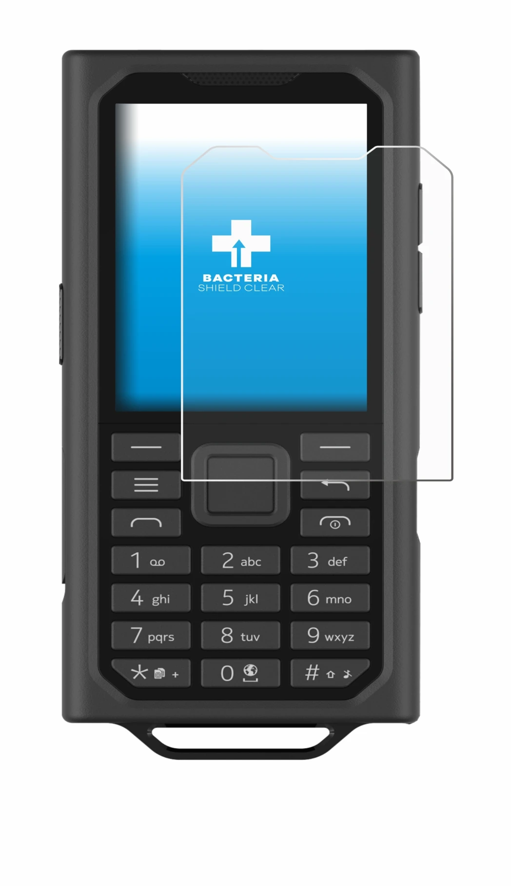 Image of the device HMD Terra M with a wide variety of screen protectors.