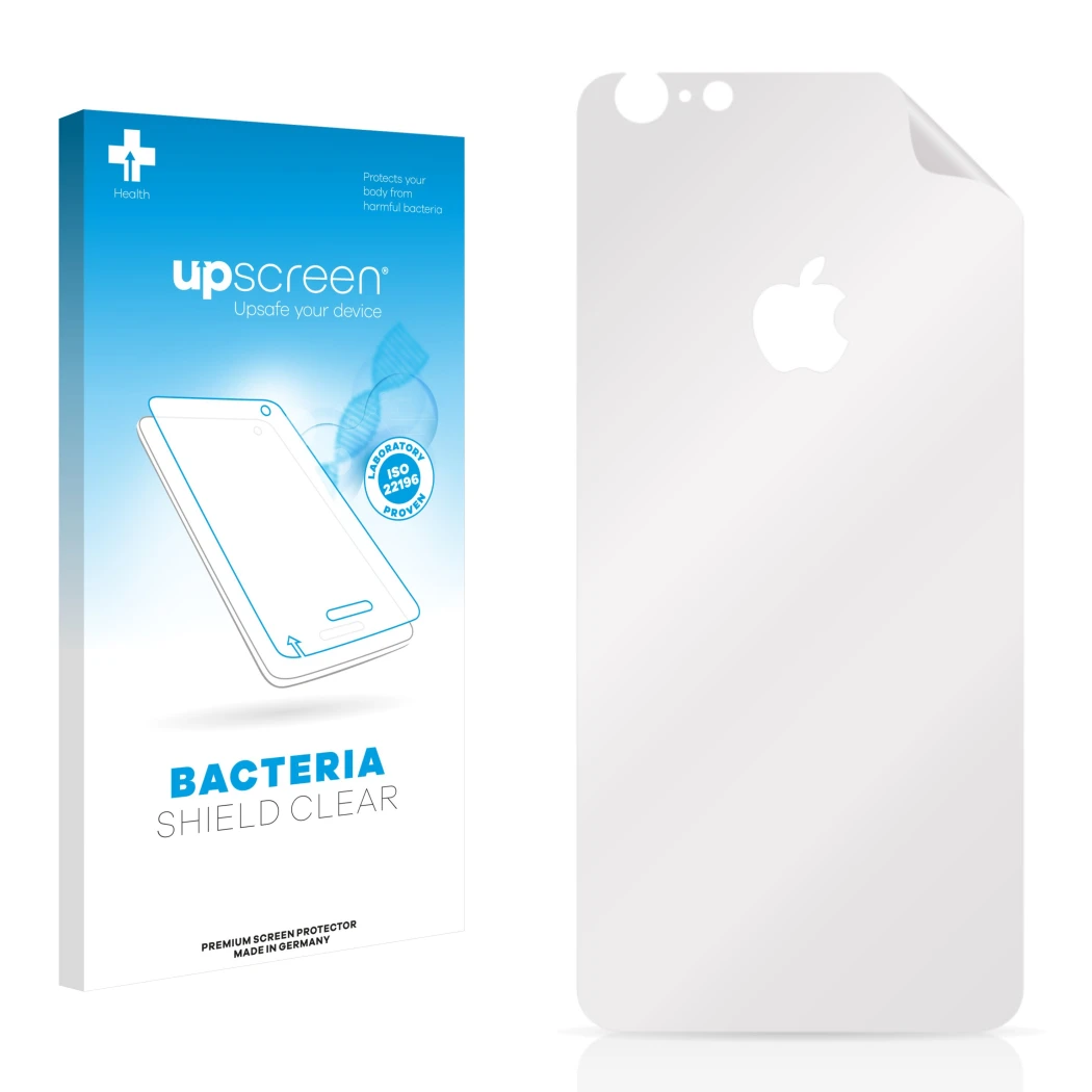 Front side of a product packaging with the brand logo upscreen. Next to it is the corresponding screen protector.