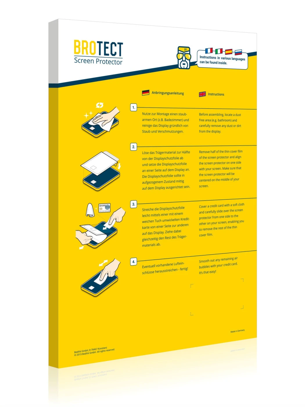 Back side of a product packaging with the brand logo BROTECT