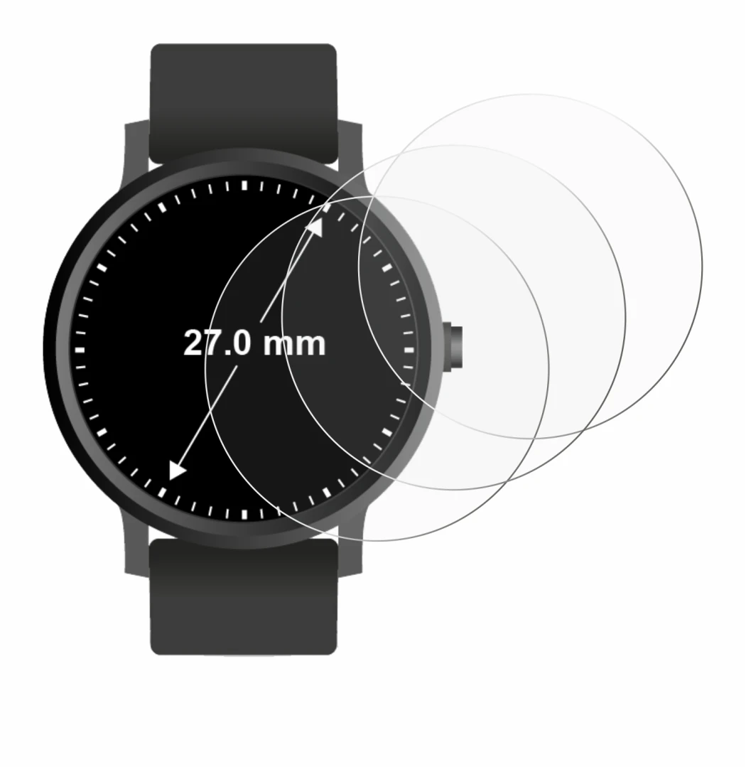 Image of the device Watches (Circular, ø: 27 mm) with a wide variety of screen protectors.