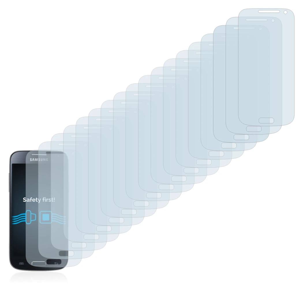 Image of the device Samsung Galaxy S4 Mini LTE (4G) I9195 with a wide variety of screen protectors.