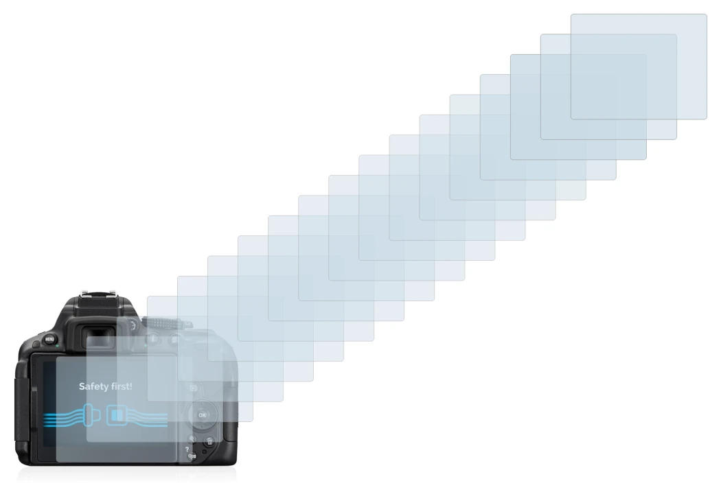 Image of the device Nikon D5300 with a wide variety of screen protectors.