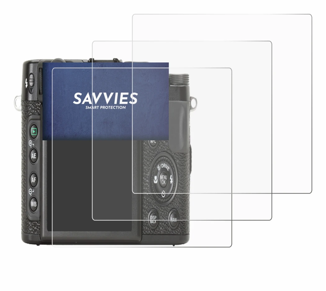 Image of the device Fujifilm X10 with a wide variety of screen protectors.