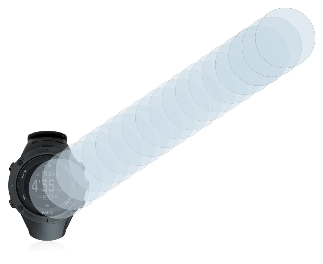 Image of the device Suunto Ambit3 Peak Black with a wide variety of screen protectors.