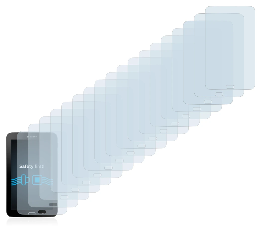 Image of the device Samsung Galaxy Tab 3 SM-T113 with a wide variety of screen protectors.