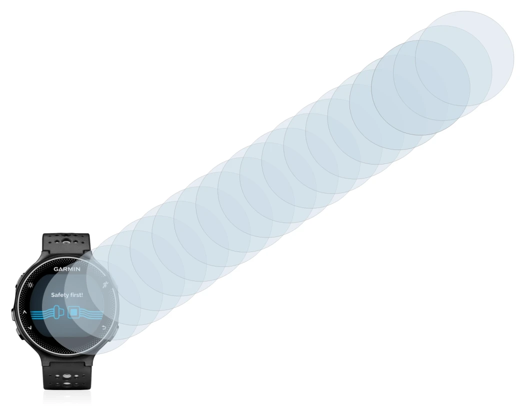 Image of the device Garmin Forerunner 230 with a wide variety of screen protectors.