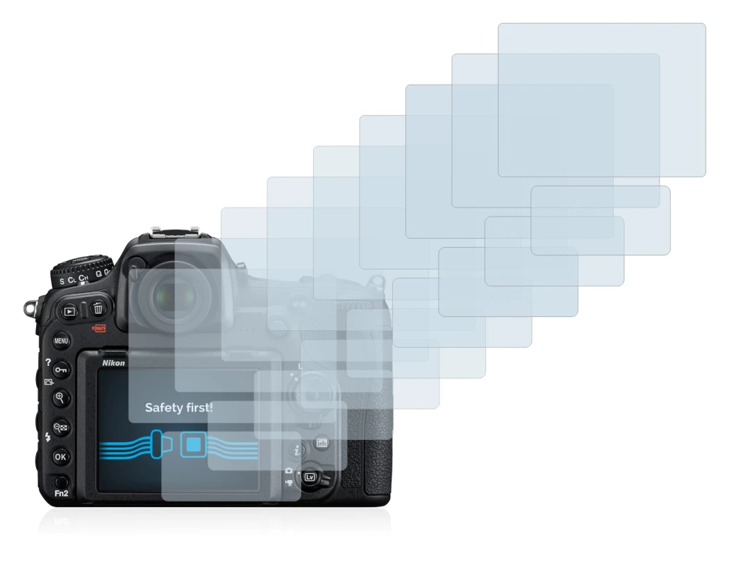 Image of the device Nikon D500 with a wide variety of screen protectors.