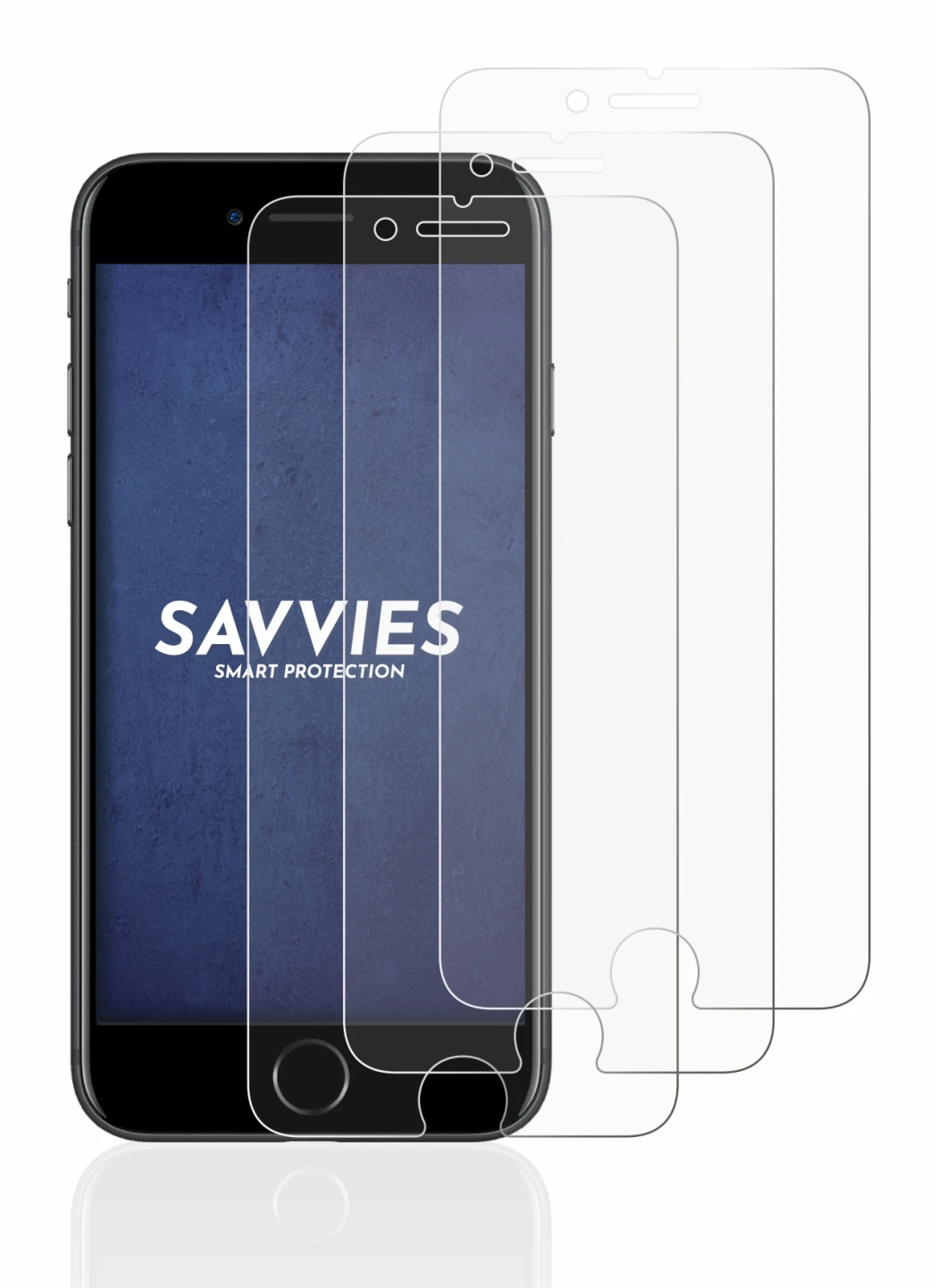 Image of the device Apple iPhone 7 with a wide variety of screen protectors.