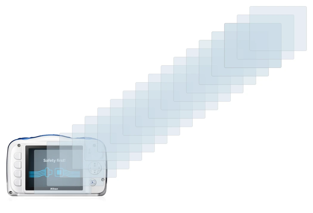 Image of the device Nikon Coolpix W100 with a wide variety of screen protectors.