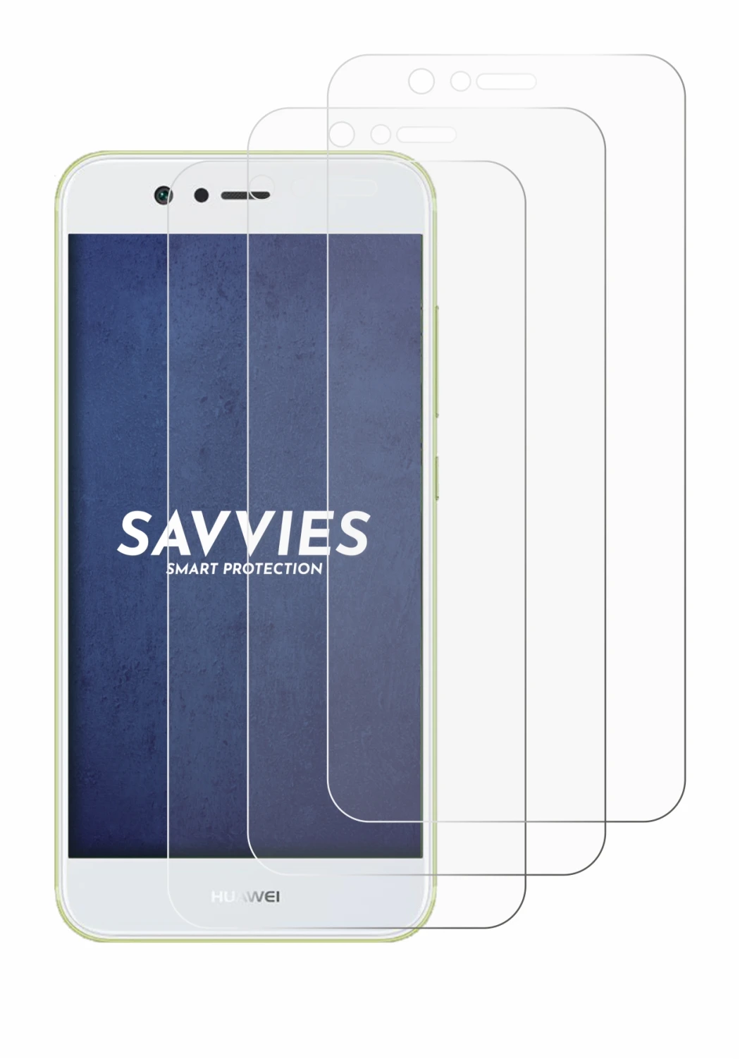 Image of the device Huawei Nova 2 with a wide variety of screen protectors.
