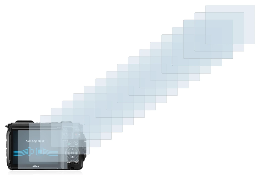 Image of the device Nikon Coolpix W300 with a wide variety of screen protectors.