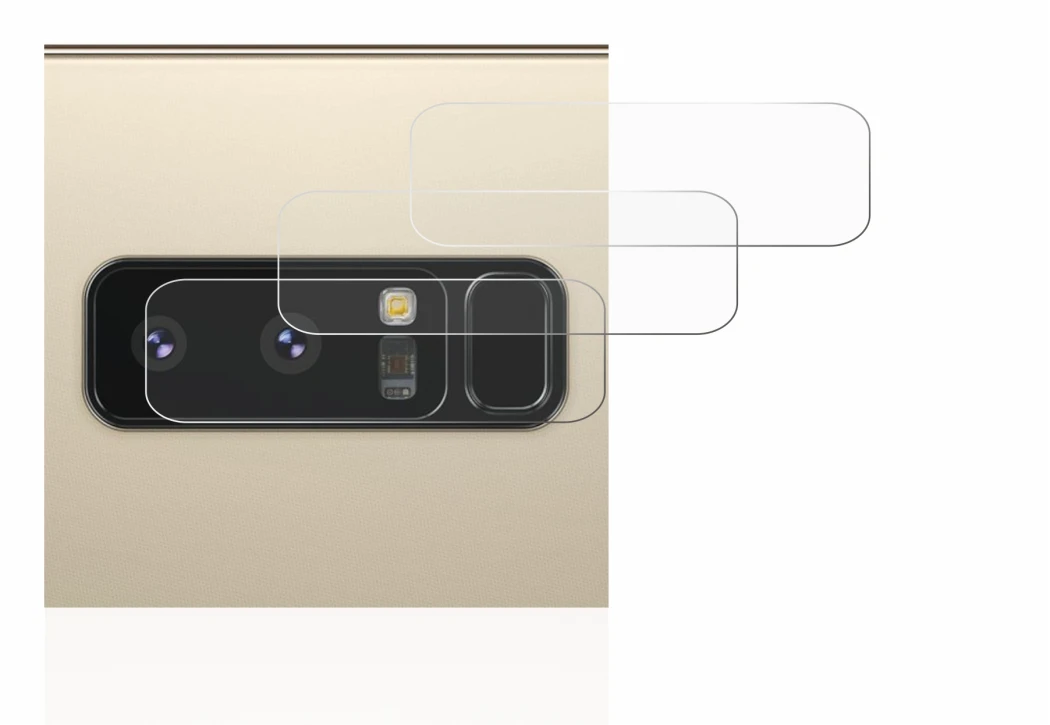 Image of the device Samsung Galaxy Note 8 (ONLY Camera Lens) with a wide variety of screen protectors.