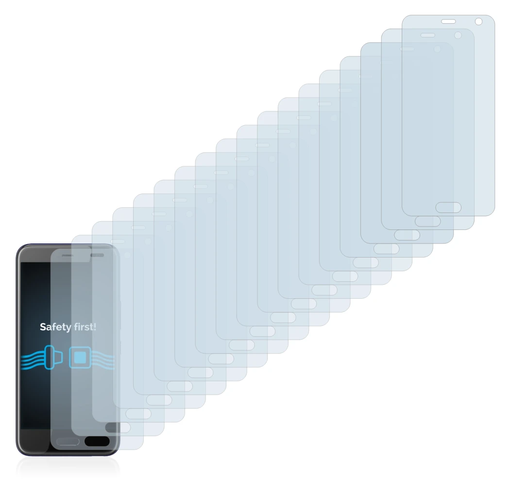 Image of the device HTC U11 Life with a wide variety of screen protectors.