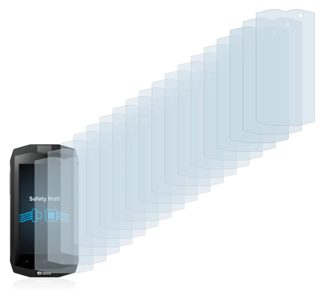 Image of the device Crosscall Trekker M1 with a wide variety of screen protectors.