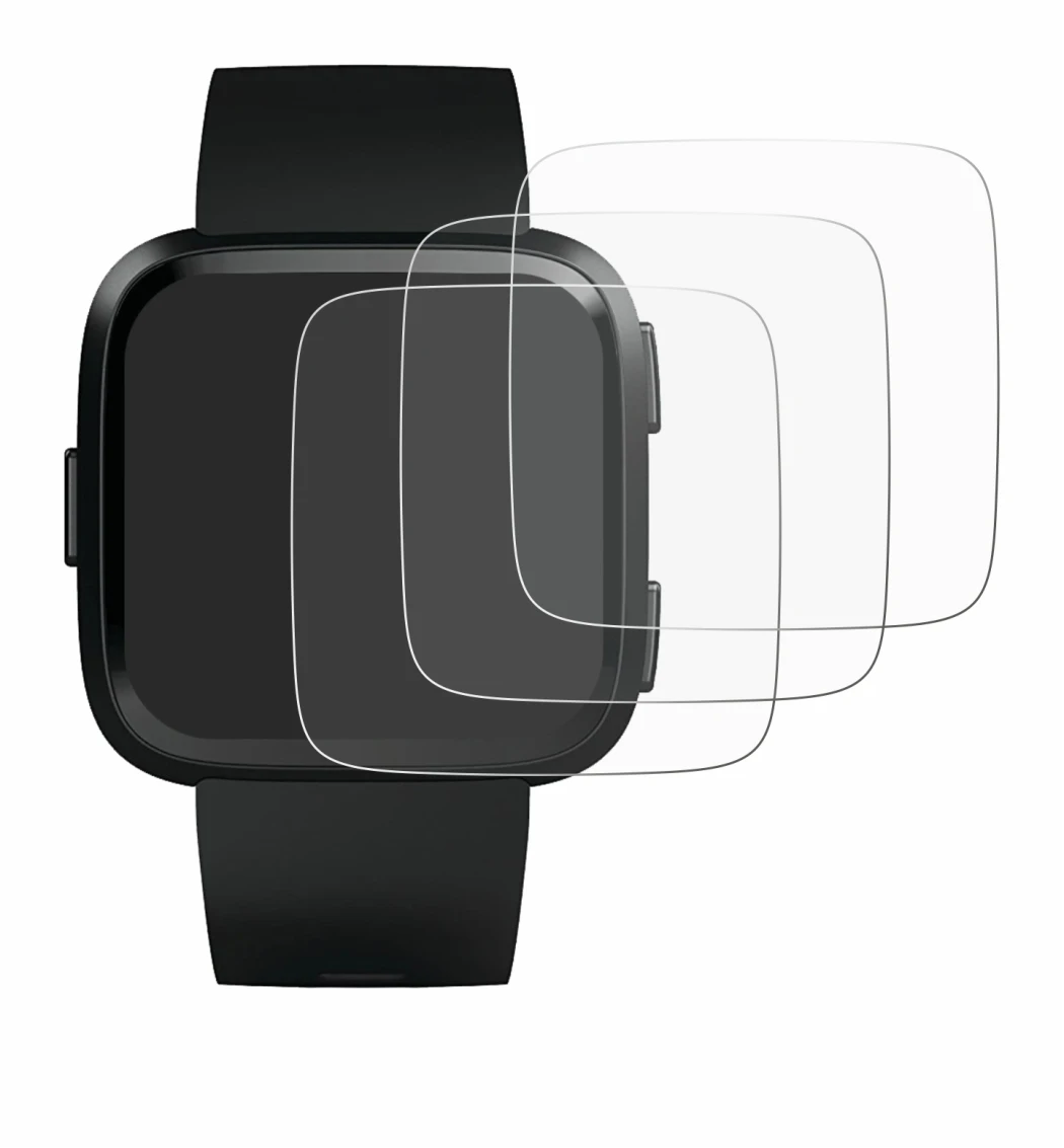 Image of the device Fitbit Versa with a wide variety of screen protectors.