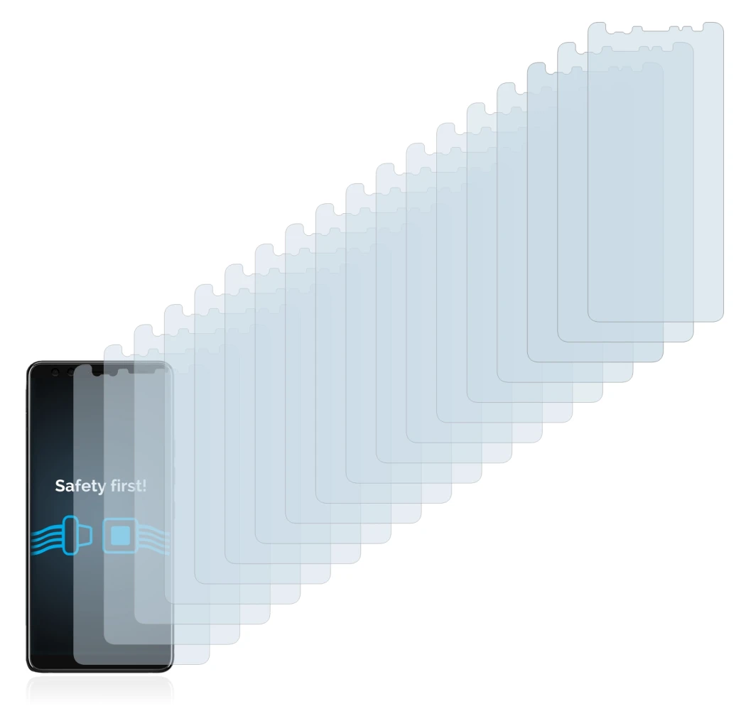 Image of the device HTC U12 Plus with a wide variety of screen protectors.