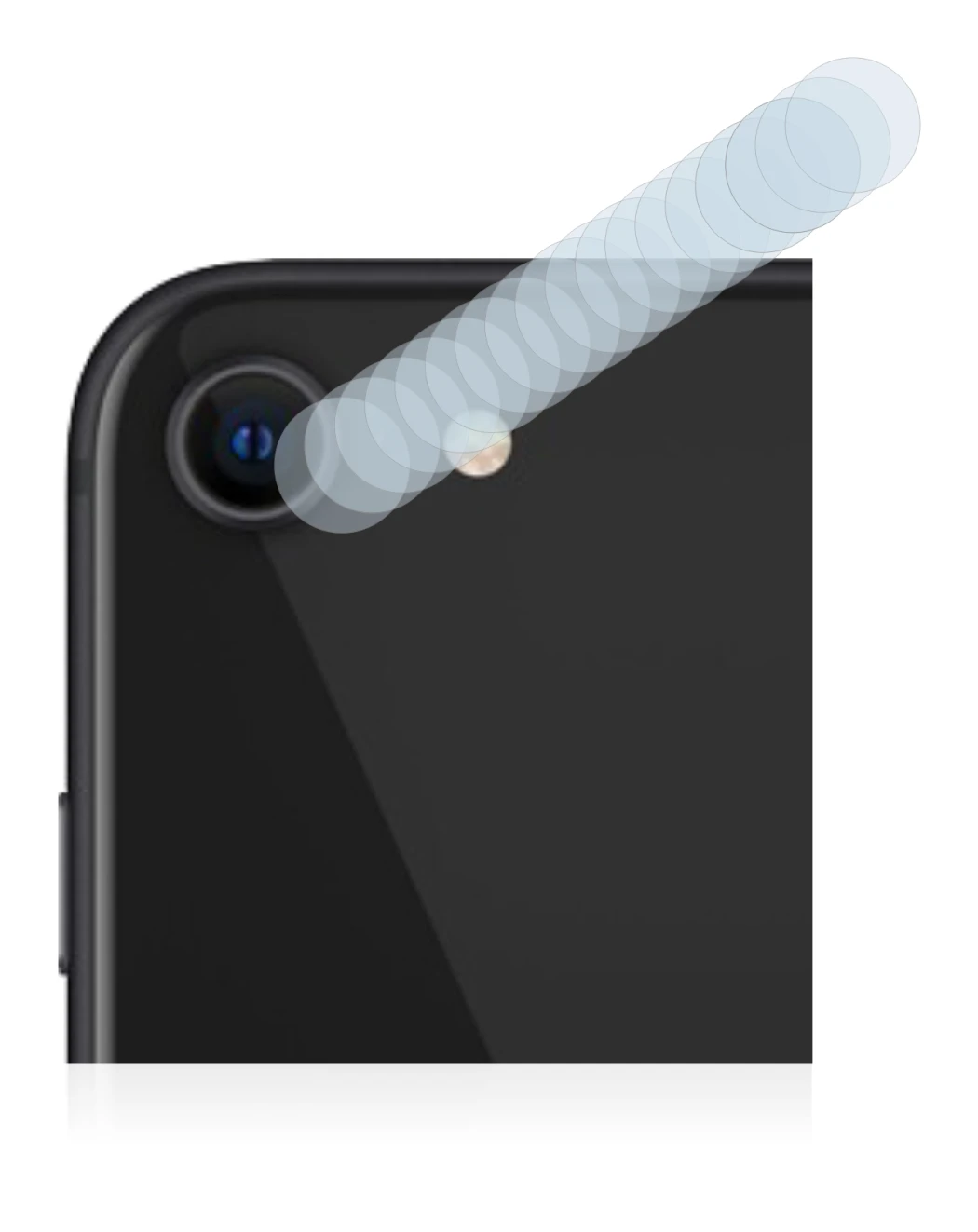 Image of the device Apple iPhone SE 2 2020 (ONLY Camera Lens) with a wide variety of screen protectors.