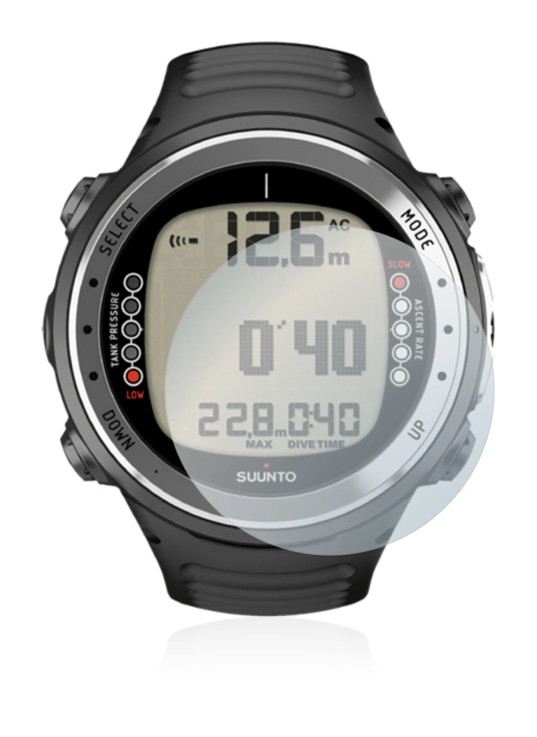 Image of the device Suunto D4I with a wide variety of screen protectors.