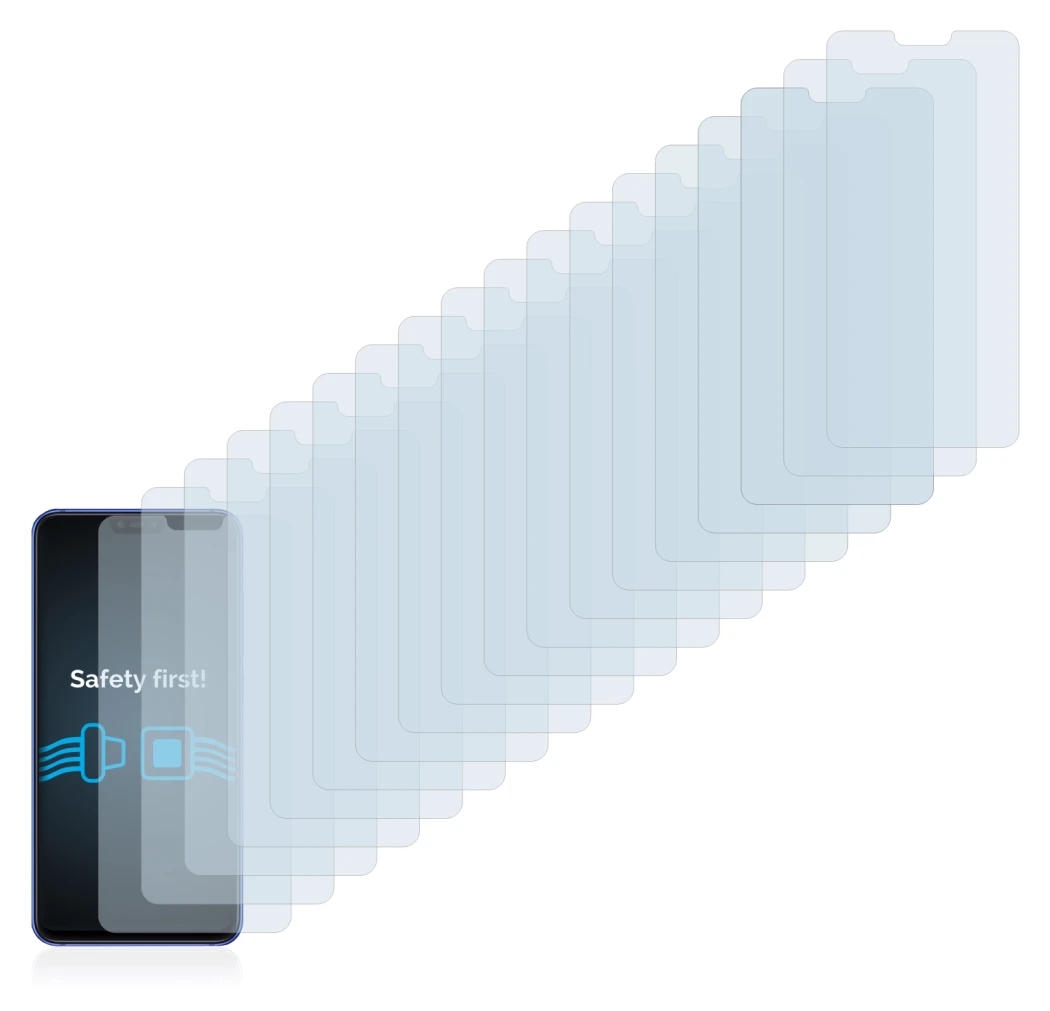 Image of the device Xiaomi Mi 8 Lite with a wide variety of screen protectors.