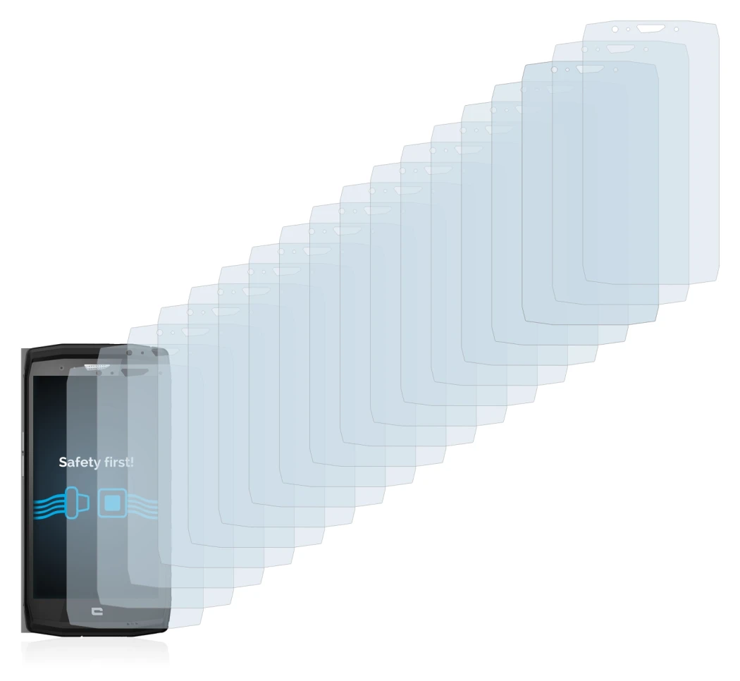 Image of the device Crosscall Trekker X4 with a wide variety of screen protectors.