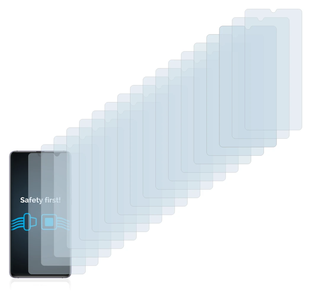 Image of the device Huawei Mate 20 X with a wide variety of screen protectors.