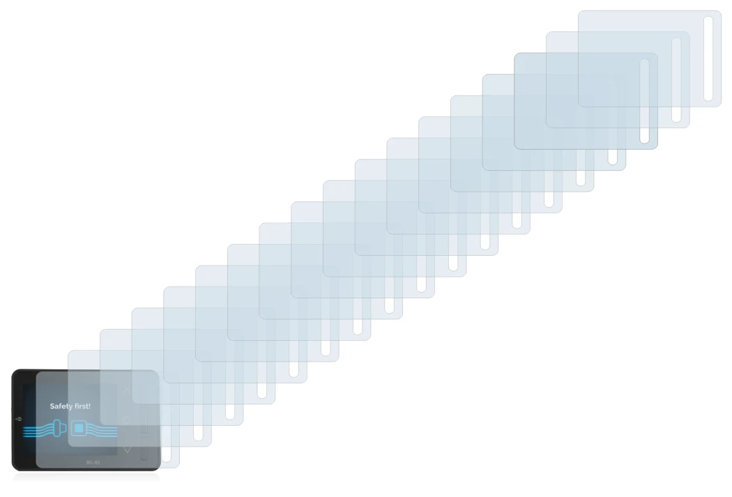 Image of the device ISDT BG-8S with a wide variety of screen protectors.