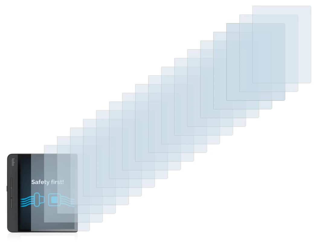 Image of the device Kobo Forma with a wide variety of screen protectors.